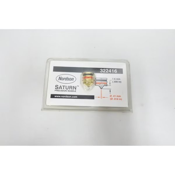 Saturn Precision Nozzle, 0.016 in Diameter, 0.3 in, Replacement Pencil Nozzle, Nordson, Mfr#: 322416